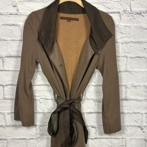 Common Threads Belted Sweater Coat / Duster Cardigan – Neutral Taupe – Size (M)